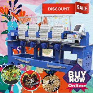 China HOLiAUMA embroidery machine china best cap t-shirt flat 4 heads embroidery machine like swf embroidery machine with 1200 on sale