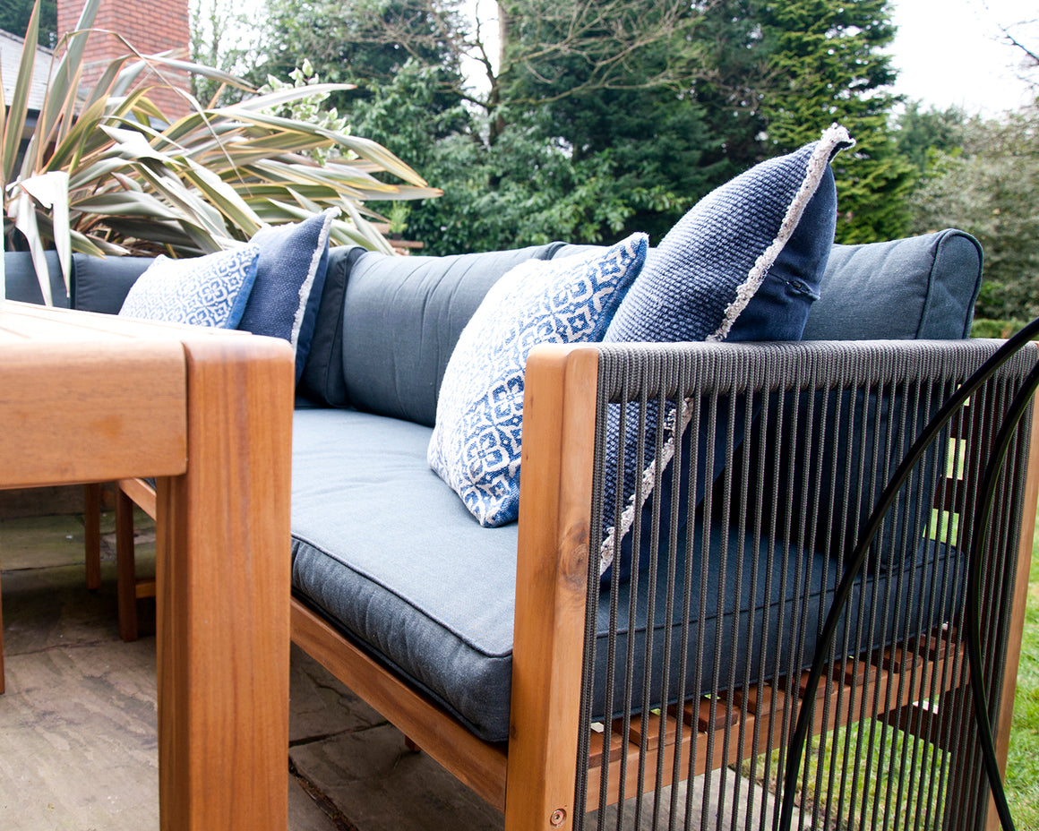 Outdoor Dining Set featuring Solid Wood Corner Sofa and 3 Seater Bench for Relaxing Meals