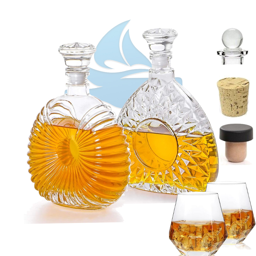 Champagne Super Flint Glass 700ml 750ml Designer for Olive Oil Brandy Glass Bottle