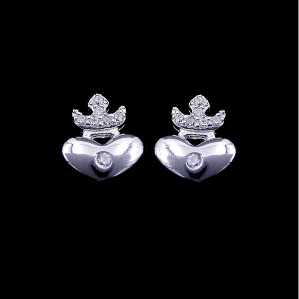 Flower Design Snowflake Earrings Studs AAA Zircon Simple And Brilliant Pure Silver
