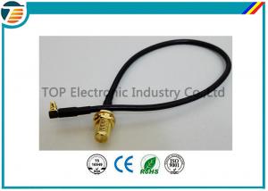China 50 Ohms Pigtail RF Coaxial Cable , SMA Male Plug To MMCX Right Angle With RG174 Cable on sale