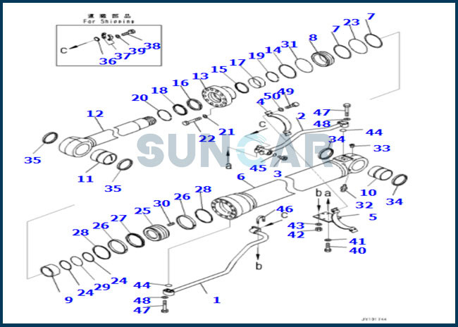 721-98-01560 7219801560 Boom Cylinder Seal Repair Kit For PC45MR-5MO PC55MR-5MO