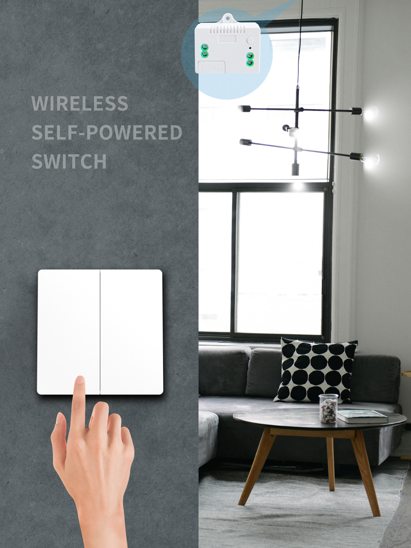 SIXWGH Wireless Wall Switch RF433MHZ RF Wireless Switch