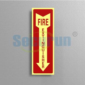 Quality Rectangle Aluminum Safety Photoluminescent Fire Extinguisher Sign Glow In The Dark for sale