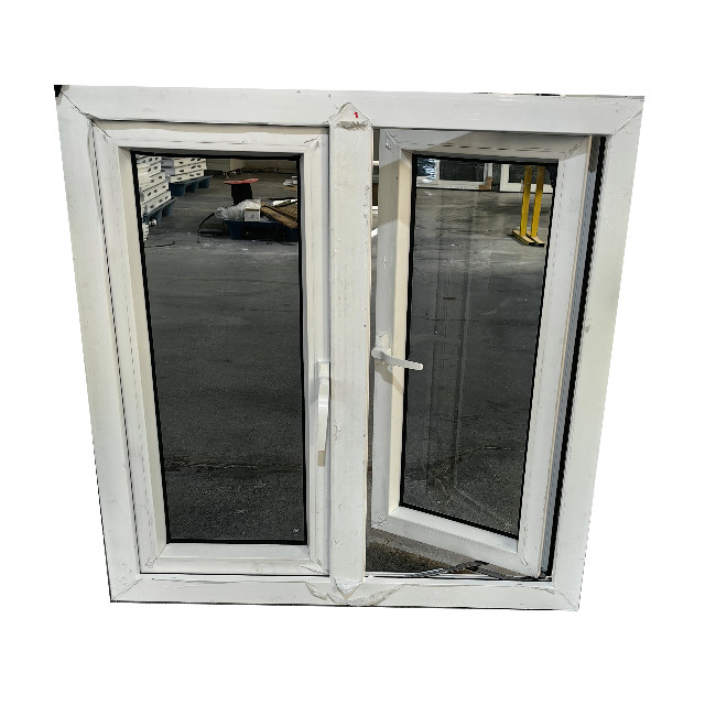 60 PVC Series Glass Casement Windows Single Double Glazed PVC Casement Windows With Mosquito Net