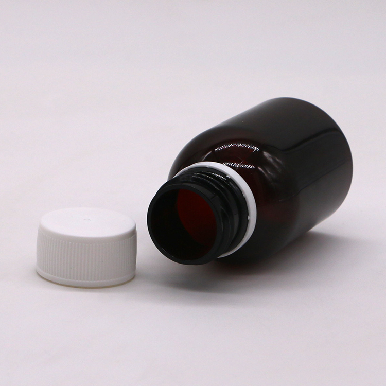 80ML PET Maple Cough Syrup Oral Liquid Bottle with Screen Printing and Safety Cap