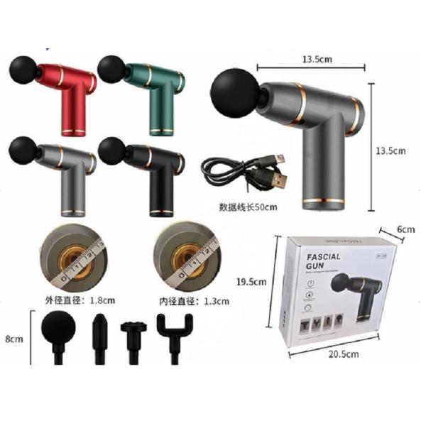 4-Head Rechargeable Massage Gun with 8 Modes and 1800-3200RPM for Deep Tissue Penetration