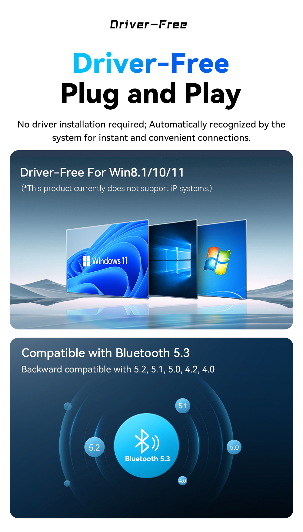 ESSAGER ES-BT13 Series USB A To Bluetooth Adapter V5.3 With 10m-20m Transmission Range