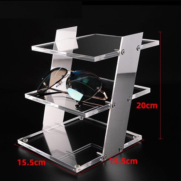 Custom Clear Acrylic Stands 4 Layer Countertop Display Rack For Sunglasses