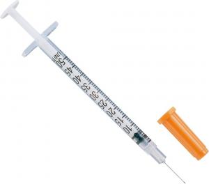 Quality Transparent Disposable Injection Insulin Syringes U-40 EO Gas 1ml 0.5ml for sale