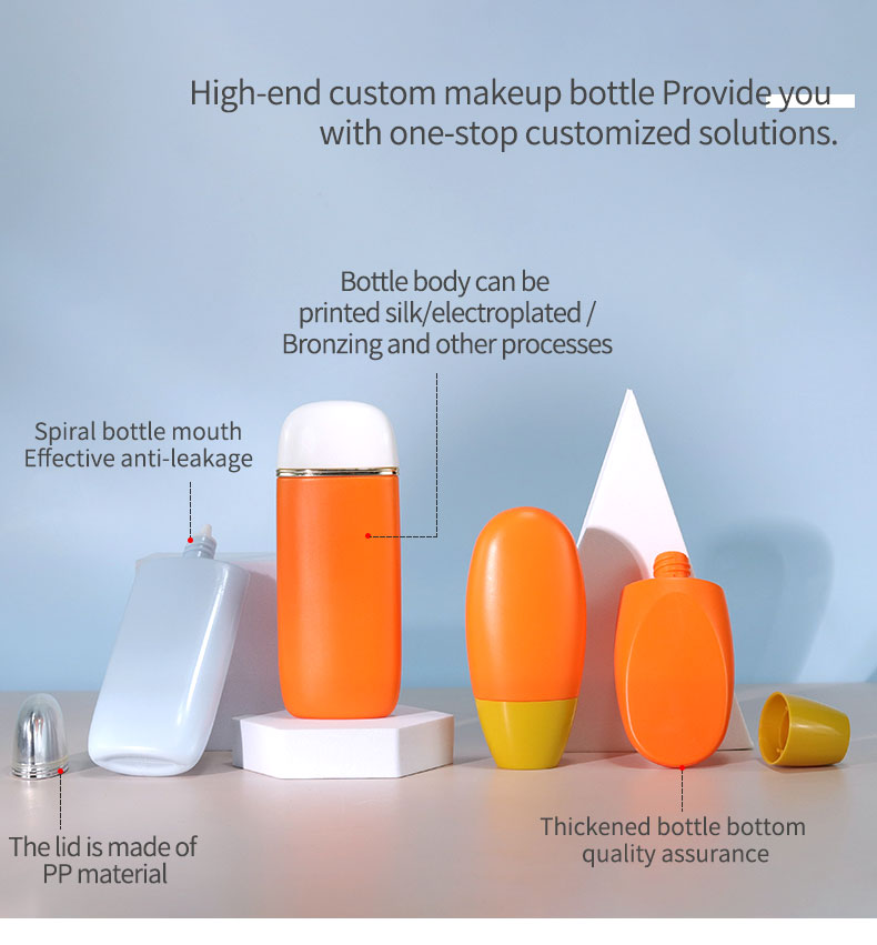 Matte Sunscreen Orange Tube 60ml 70ml Sun Cream Tube Custom For SPF50 Sunscreen Lotion