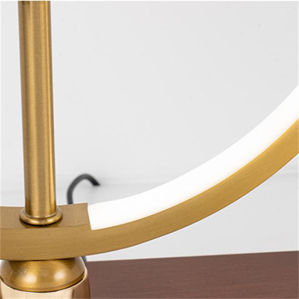 LED Aluminium Glod Wireless Charger Decorative Wooden Table Lamp 324 X 120 X 410