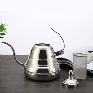 China Perfect hand drip coffee pot 1200ml pour over kettle with lid modern design silver color long narrow spout kettle on sale