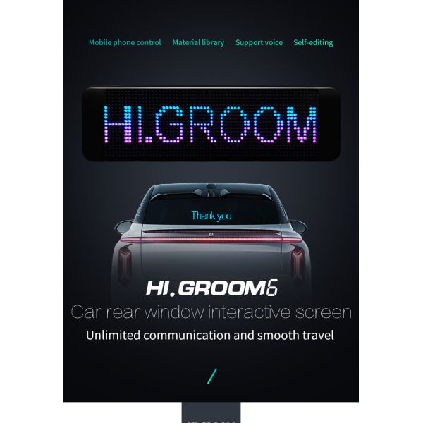 Customize Patterns Car Led Display Flexible Car Window Led Screen Mobile App Control