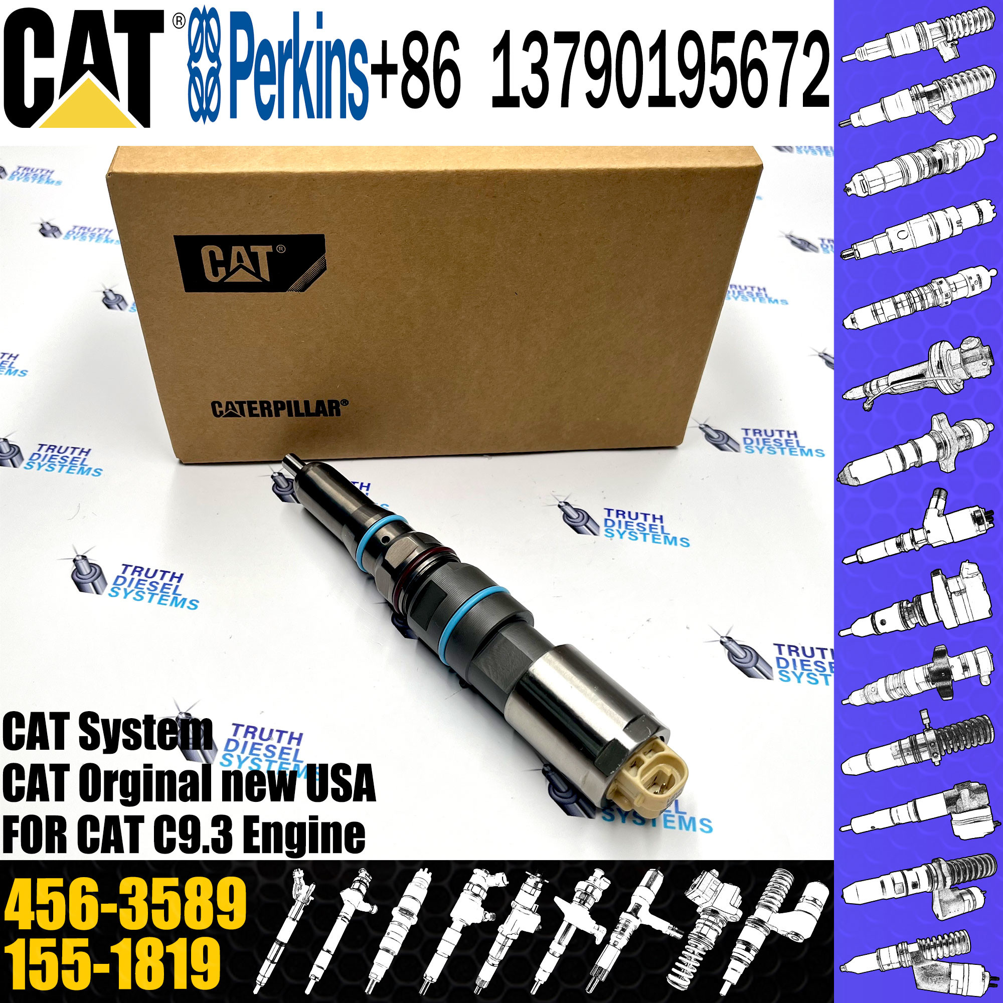 E336E Injector 173-9379 456-3509 138-8756 456-3589 155-1819 324-5467 C9.3 Diesel Fuel Injector