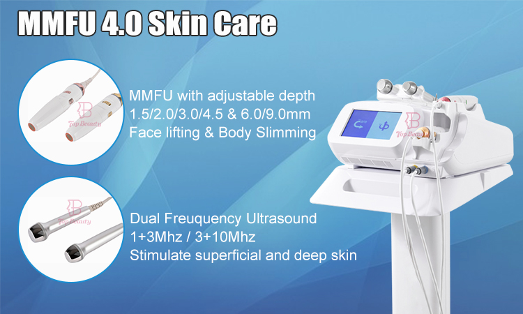 Ultrasonic 4 In 1 Vmax Mmfu Facial Wrinkle Remover Machine With Dual Handles