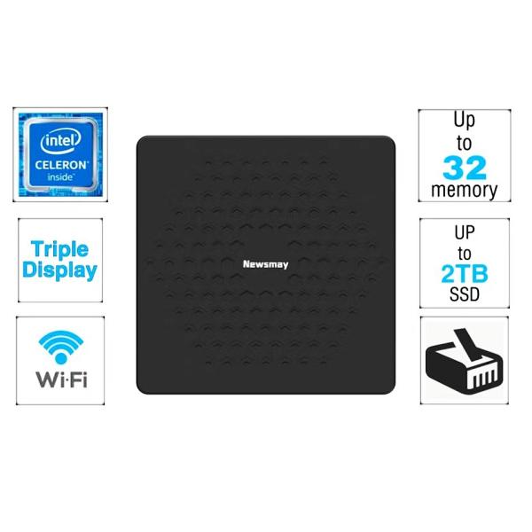 Gigabit Lan Fanless Mini PC Celetron N4500 N5100 N5095 4K HDMI DP VGA 4xUSB3.0