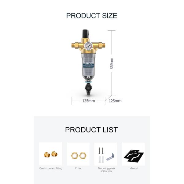 Under Sink Spin Down 5T Whole house Sediment Pre filter Filtration System Imrita