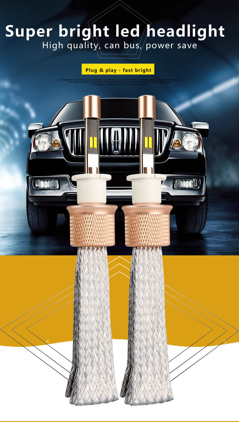IP68 4800lm 45w White Color Car LED High Low Beam 3000K H4, H13, 9004, 9007 For Philips