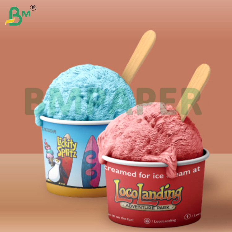 280g + 20g PE Single Side Coated Food Grade White Cup Stock Paper Ice Cream Cup Drinks Cup