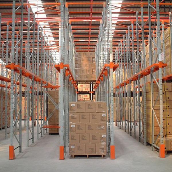 Powder Coated Drive In Heavy Duty Warehouse Shelving High Density Pallet Rack 2-8 Levels