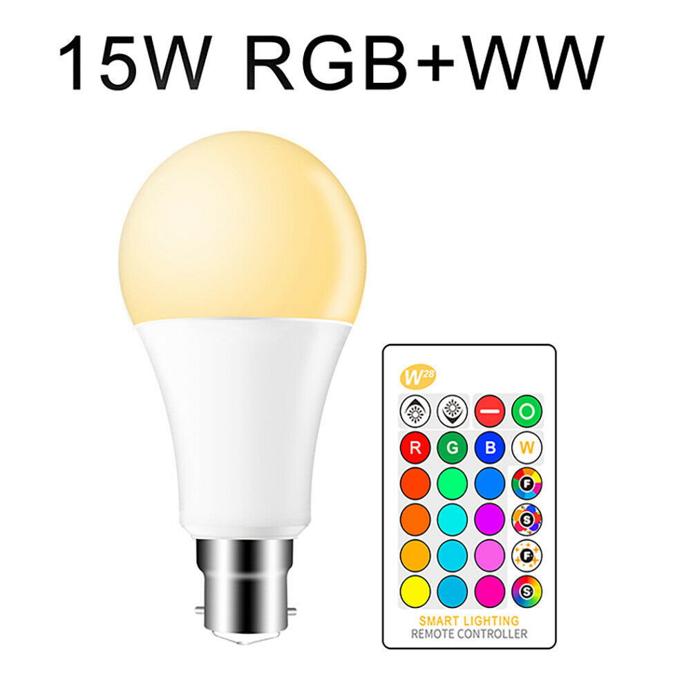 Home Smart Wifi LED Bulb 15W E27/B22 RGB Wireless Light Bulbs