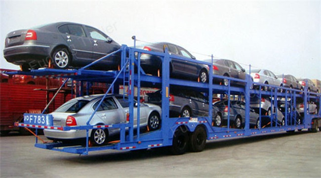 12 Car Carrier Semi Trailer , Skeletal Type 2 / 3 Axles Vehicle Transport Trailer