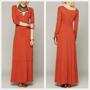 Quality China clothing woman long sleeve latest autumn maxi dress for sale