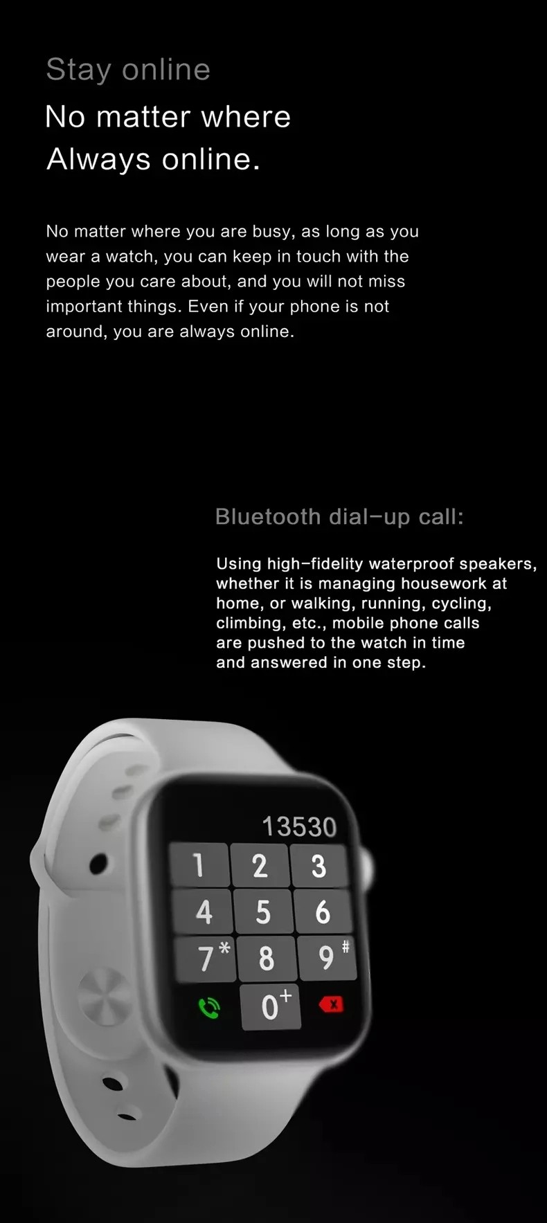 1.78 HD Screen Heart Rate Pedometer Bluetooth Calling Smartwatch