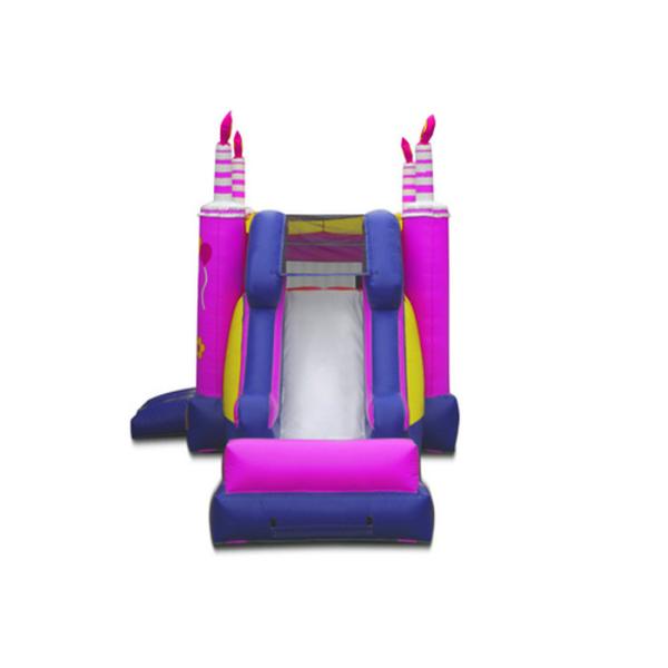 Birthday Cake Inflatable Bouncer Combo Castle With Slide Double Stitching Tripling Welding