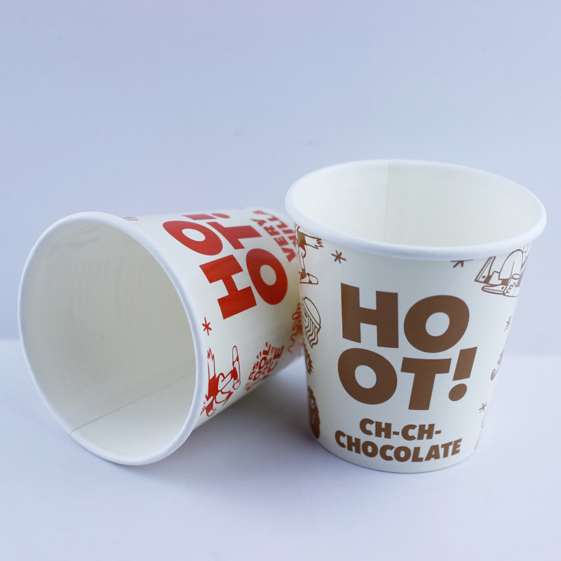PE Coated Ice Cream Paper Cup With Lid 6 Oz 175ml Custom Printed Disposable