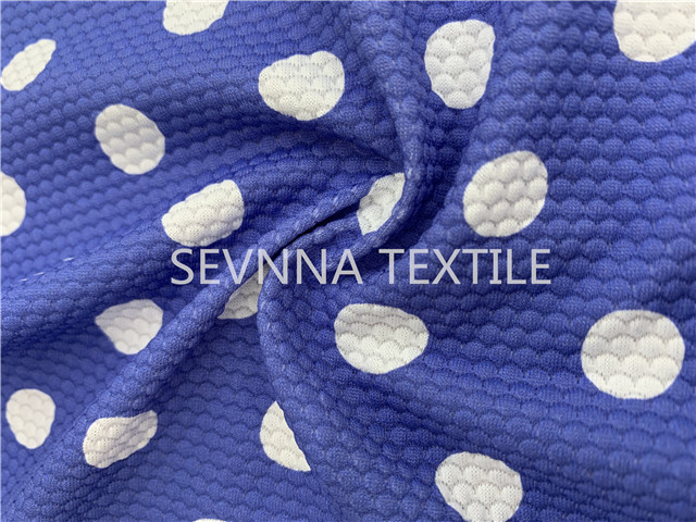 Polka Dot Recycled Swimwear Fabric Chlorine Resistance Fast Drying