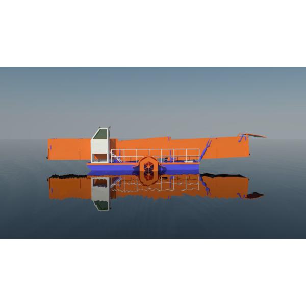 Hyaraulic Propulsion Aquatic Weed Transportation Barge With 45cbm loading capacity