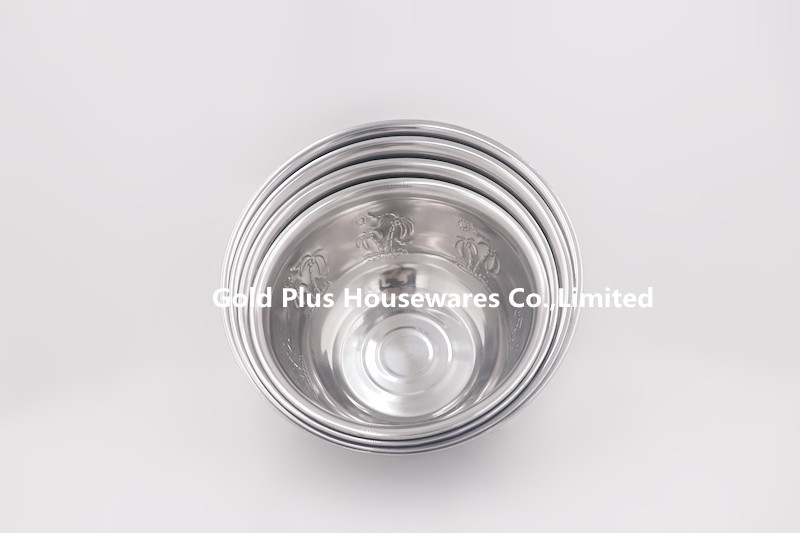 24cm Cookware Set Stainless Steel Round Wash Basin With Embossed Lid