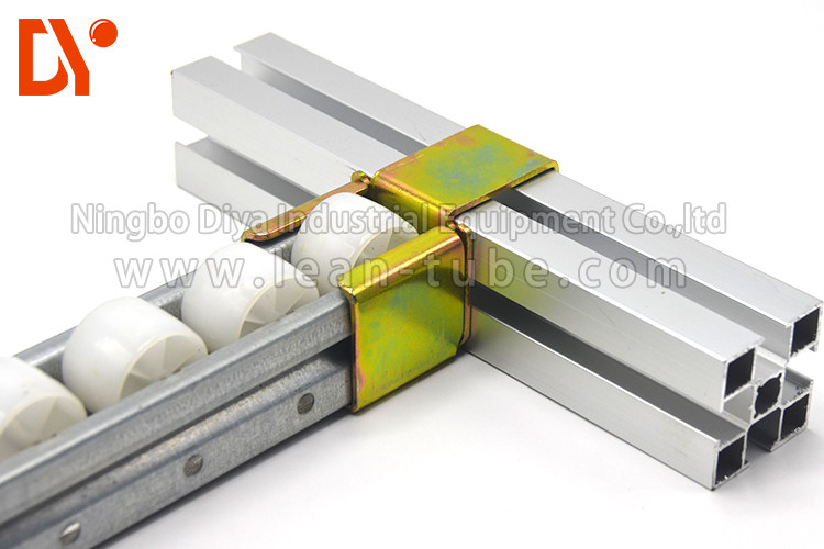Metal Galvinized Roller Track Hardware Joints Yellow Color For Pipe Rack System