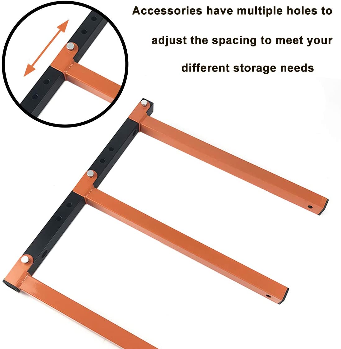 3-Level Wall Mount Wood Organizer and Lumber Storage Metal Rack for Indoor and Outdoor