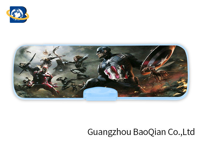 The Avenger Plastic Pencil Case 3D Effect , Lenticular Image Printing High Definition