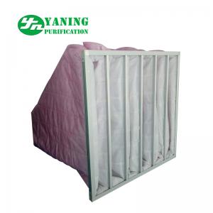 Quality HVAC System Polyester Pocket Air Filter Bag M6-M9 3200m³/h Air Volume Galvanized Sheet Frame for sale