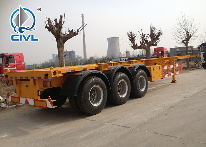 3 Axles New Loading Construction Machines Hydraulic Flatbed Semi Trailer 70 Tons 17m
