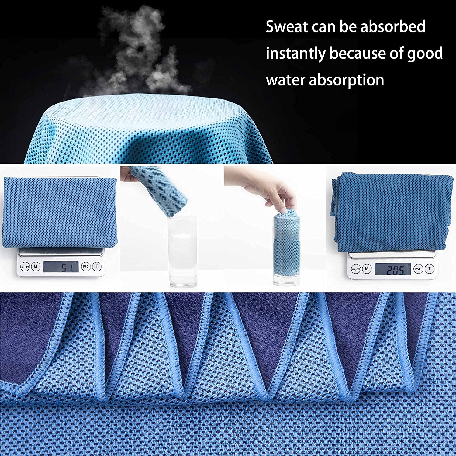 Logo Red Microfiber Sports Gym Instant Cooling Towel 30*100cm or Custom Size Red Color