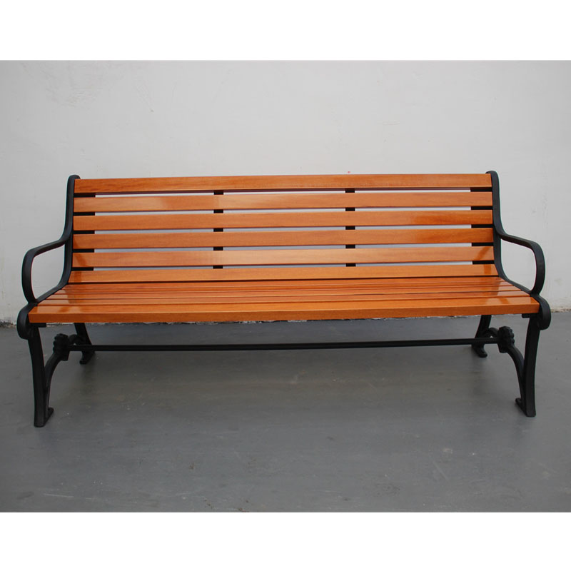 1800mm Solid Timber Outdoor Bench Seat , Traditional Wooden Bench With Steel Frame