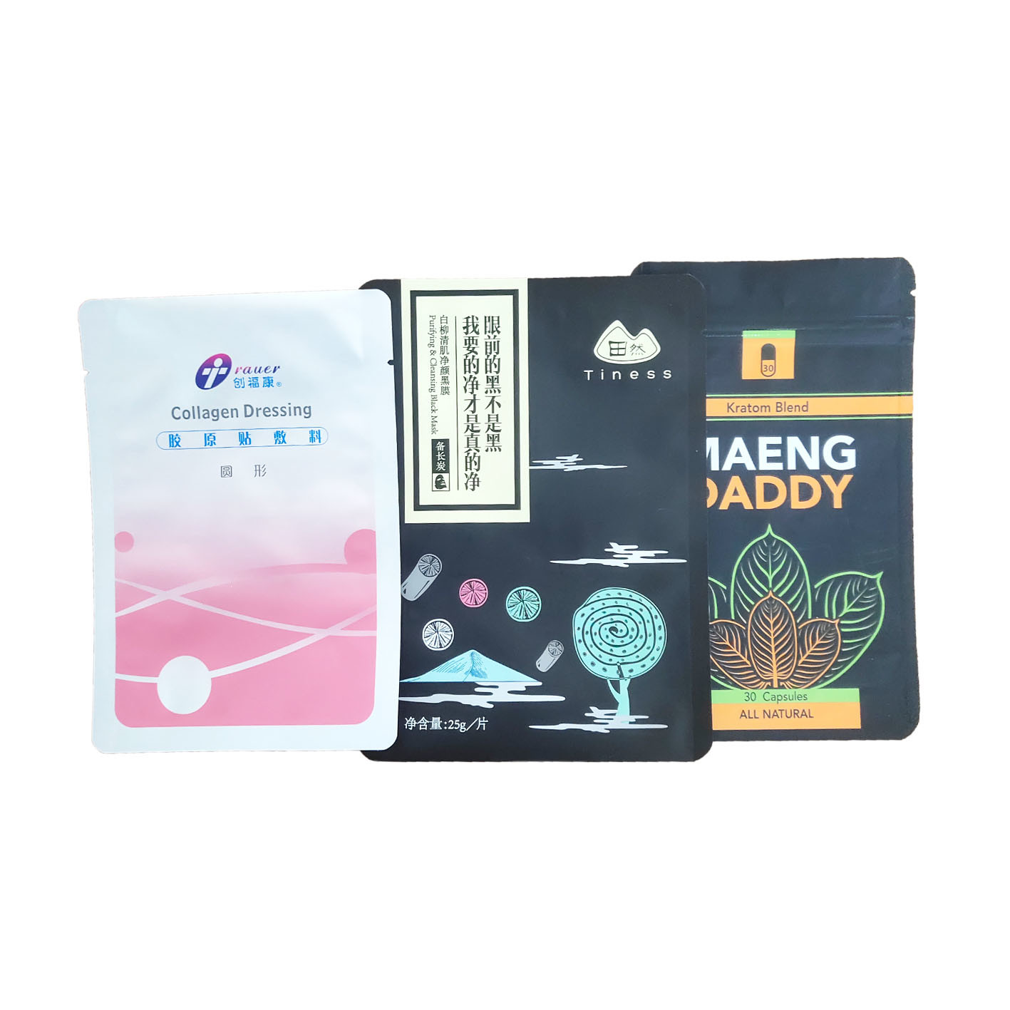 Custom printing, heat sealing and meticulous facial mask packaging bag for cleaning skin