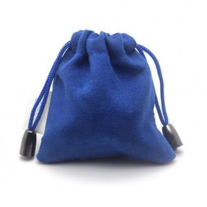 Quality Charming Blue Jewelry Envelope Pouches , Travel Jewelry Pouch Drawstring H Shape Sewing Way for sale