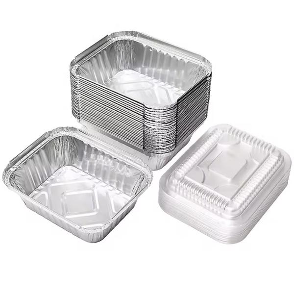 Disposable Food Grade Aluminum Foil Pan 300ml Rectangular Container