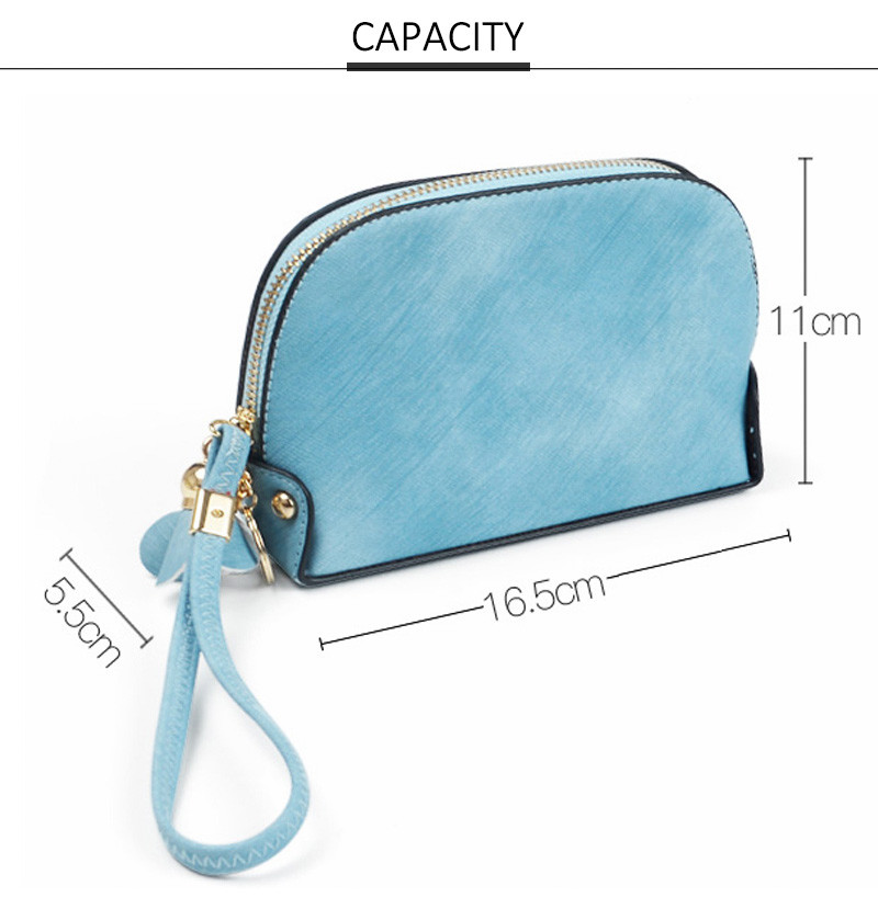 Wholesale Pure Color Blank Summer PU Leather Cosmetic Mini Bag