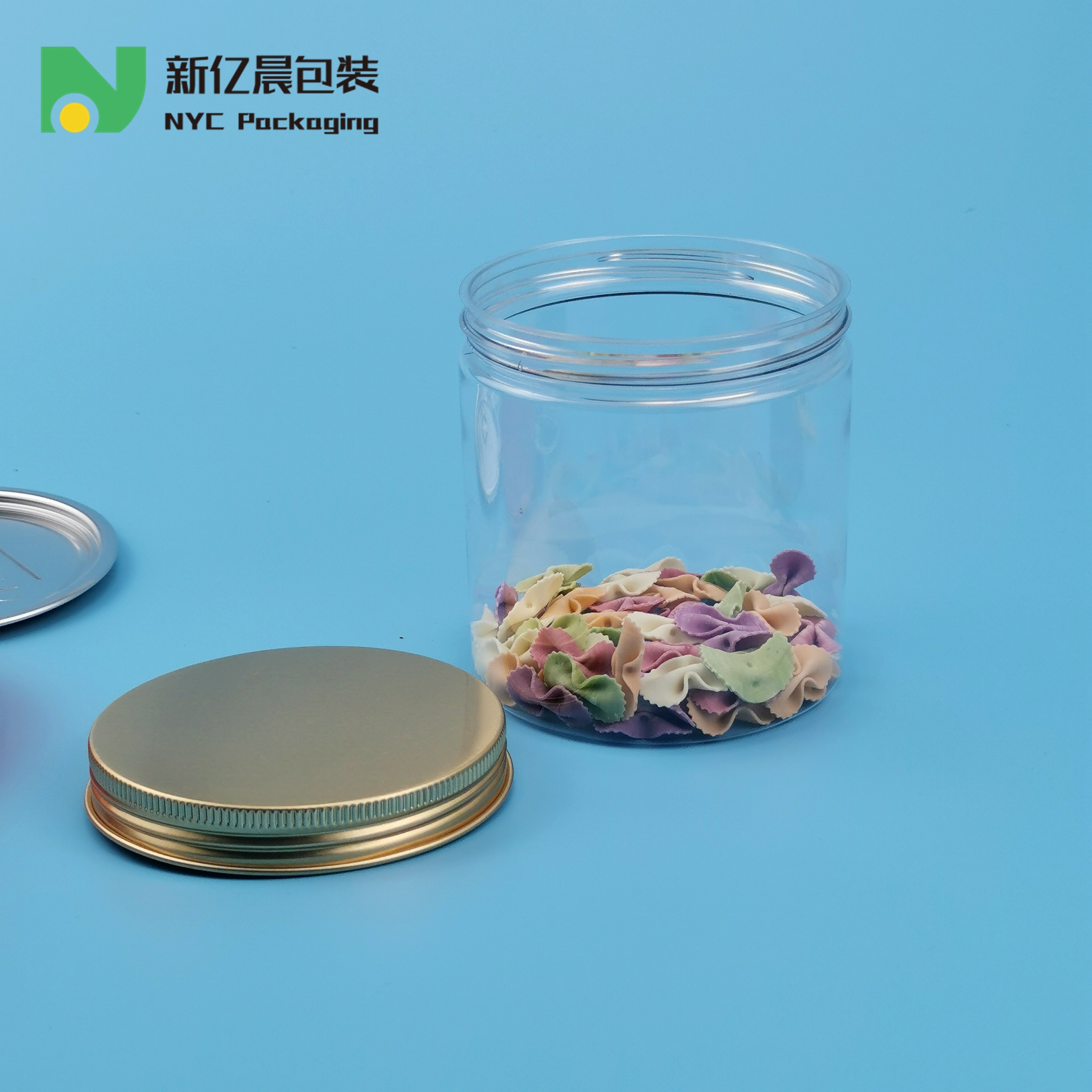 Customize 150M 180ml 200ml Clear Plastic Food Jars With Lids