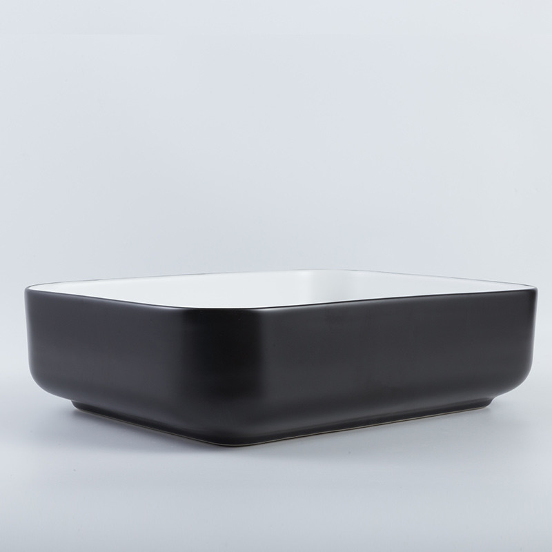Delicate Solid Counter Top Bathroom Sink Impact-Resistance Rectangular Hand Basin