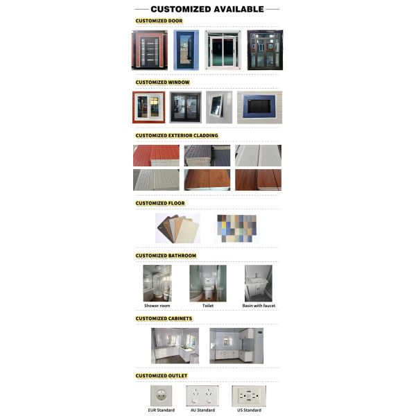 Expandable Container House with Galvanized Light Steel Frames Customizable Size and Layout Windproof and Waterproof