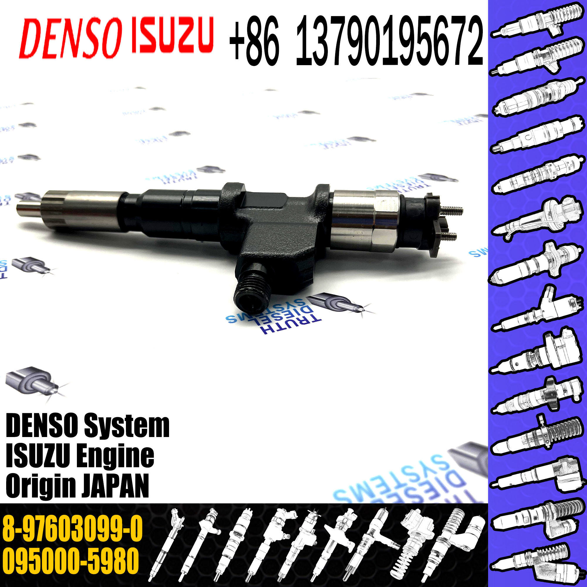 GAMEN Hot Sale Diesel fuel Fuel Injector 095000-5982 095000-5980 8-97603099-0 For 4HK1 6HK1