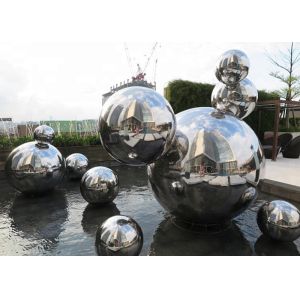 Quality Custom Made Mirror Polished Modern Stainless Steel Sculpture 316 Hollow Ball for sale